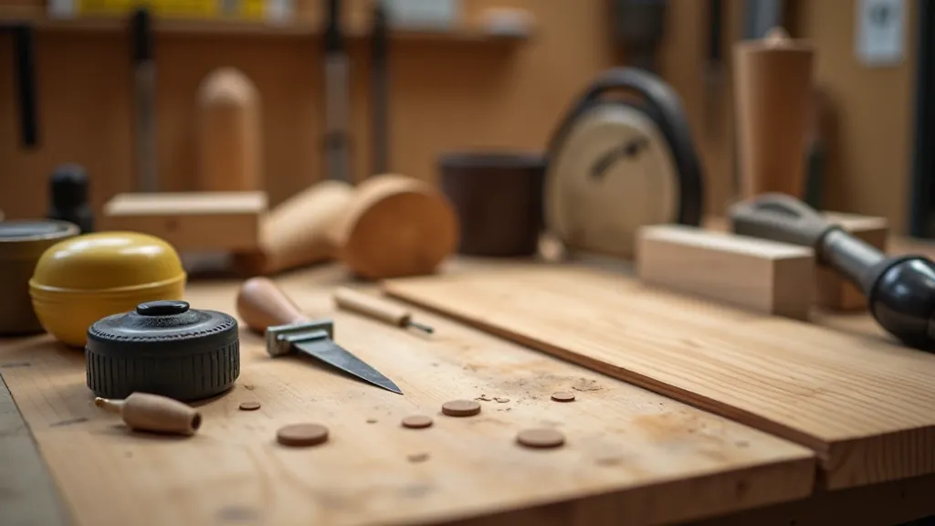 Woodworking workshop with hand tools